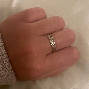 Gold tone pandora crown ring size 7